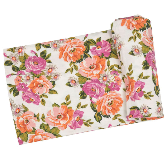 Stretch Swaddle, Wild Rose Floral Pink