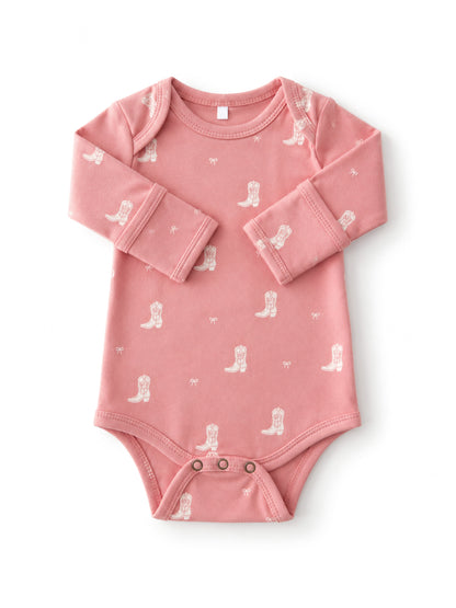 Boots & Bows / Organic Cotton Long Sleeve Bodysuit