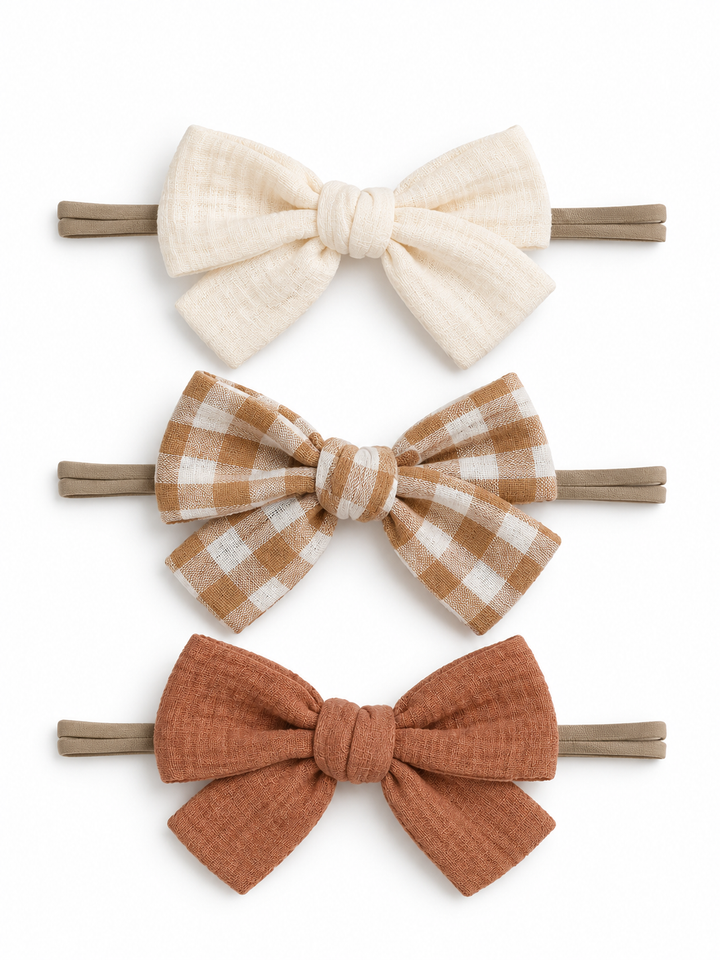 3-Pack Nylon Bows, Autumn