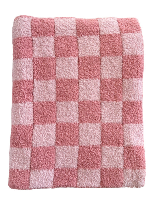 Phufy® Bliss Checkerboard Blanket, Strawberry/Carnation