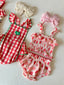 Smocked Ruffle Top & Bloomer, Strawberry Bliss