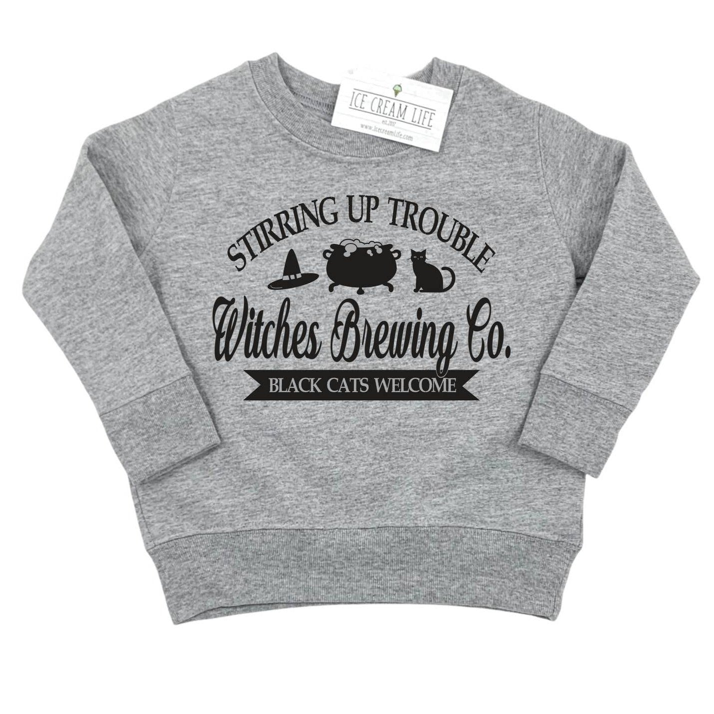 Witches Brewing Co Kid's Sweatshirt, Heather Grey