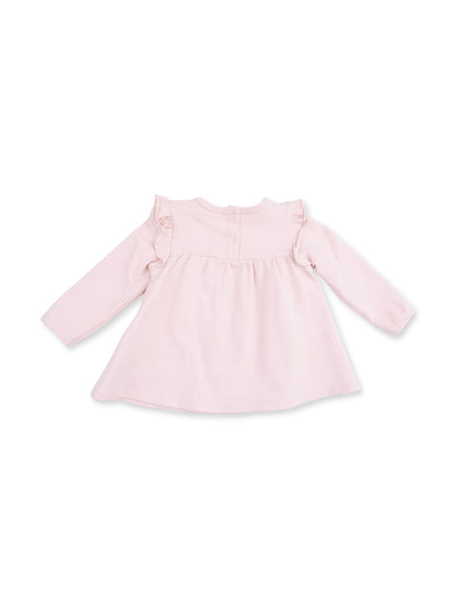 Long Sleeve Sweatshirt with Ruffles and Leggings, Veiled Pink Bows