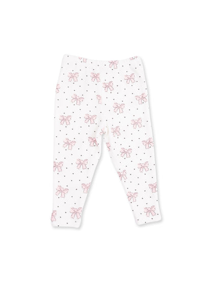 Long Sleeve Sweatshirt with Ruffles and Leggings, Veiled Pink Bows