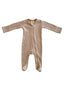 Desert Tan / Organic Ribbed Zip Footie