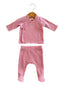 Organic Waffle Kimono & Pant Set, Pink