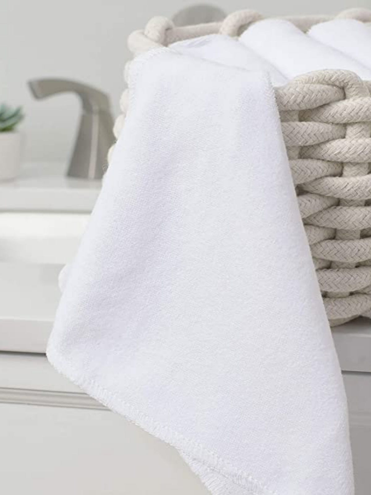 6-Pack Baby Washcloths, White