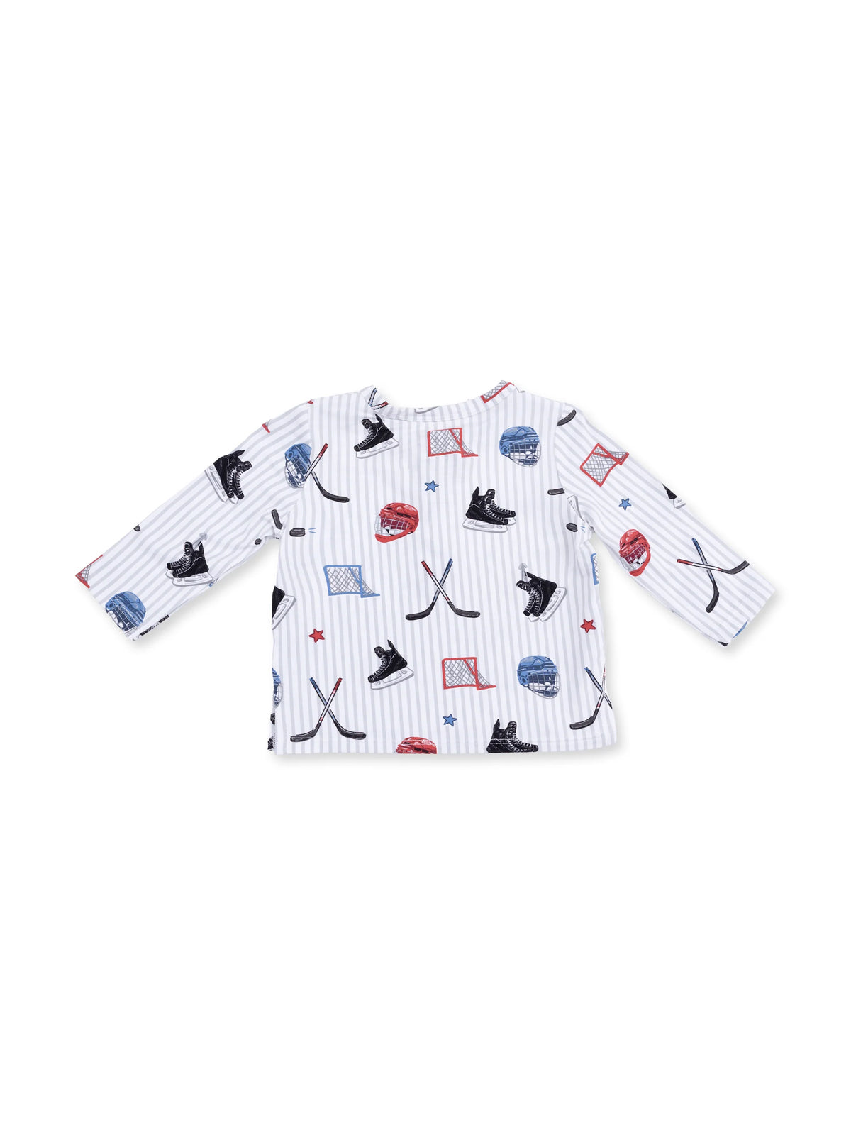 Long Sleeve Henley, Hockey Stripe