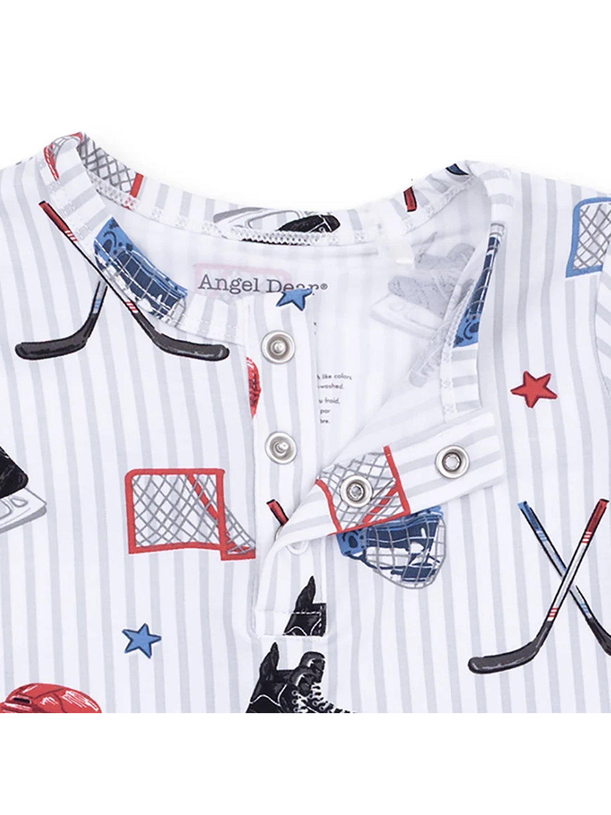 Long Sleeve Henley, Hockey Stripe
