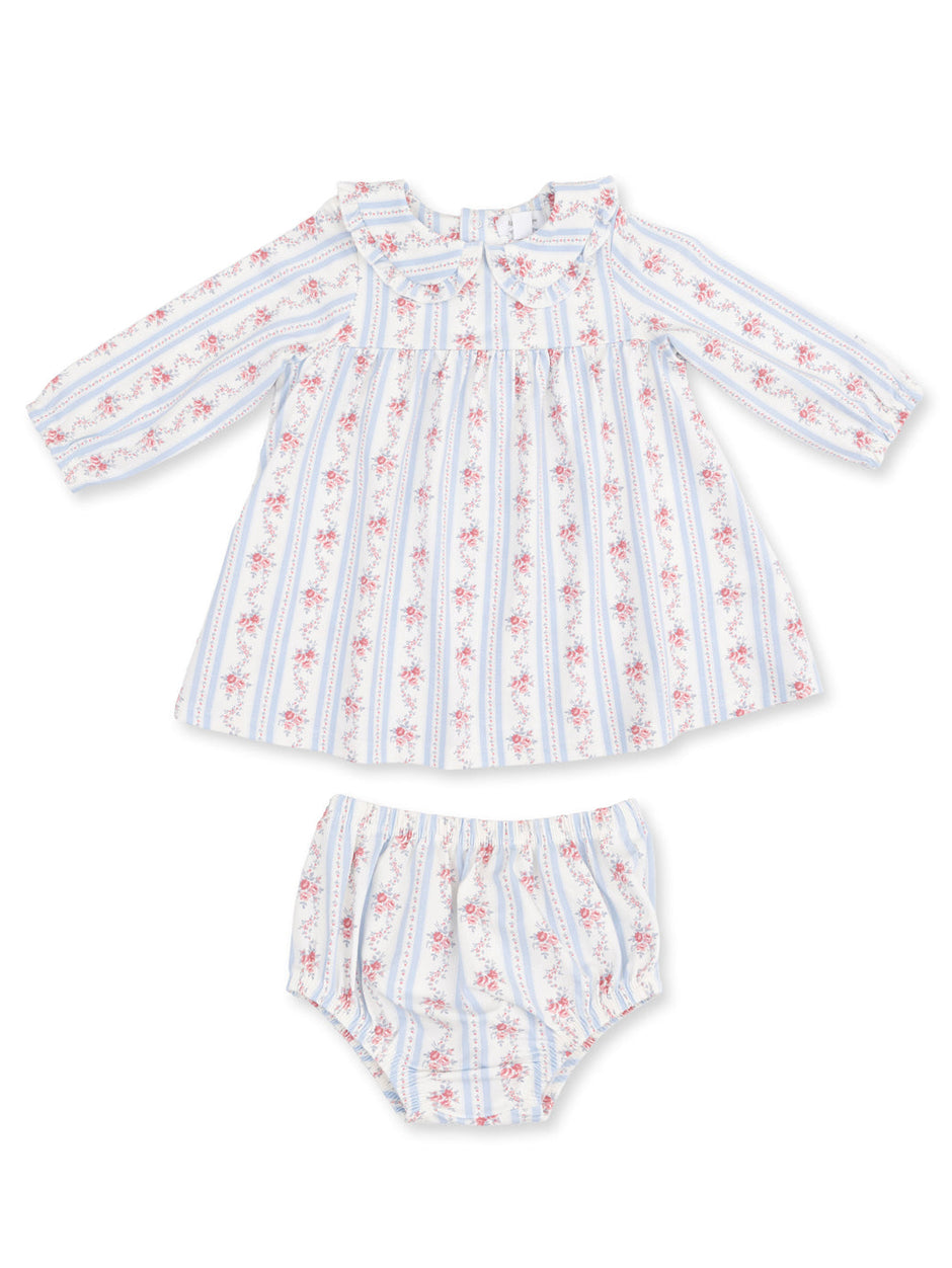 Peter Pan Collar Dress & Bloomer, Anna Floral Stripe