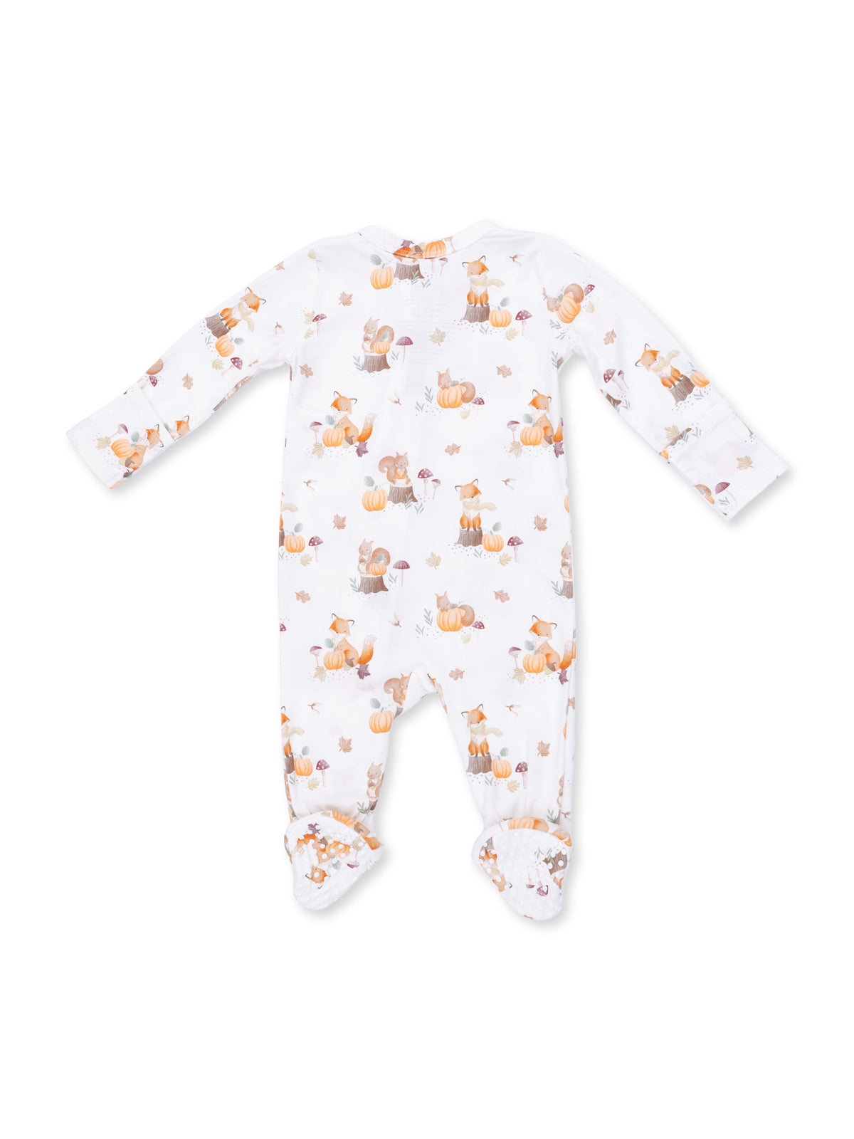 2-Way Zip Footie, Woodland Animals with Pumpkins