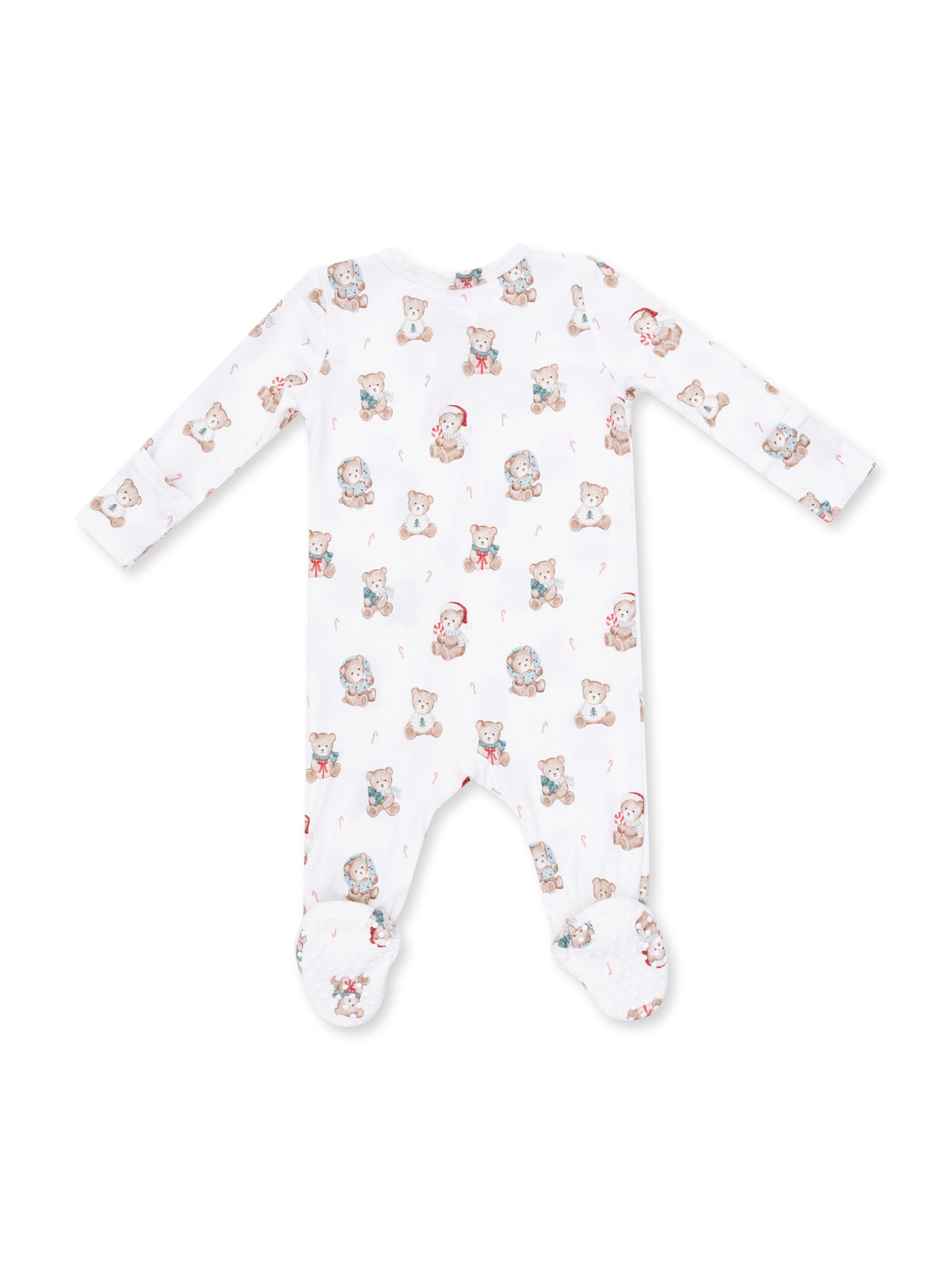 2-Way Zip Footie, Christmas Teddy Bears Uni