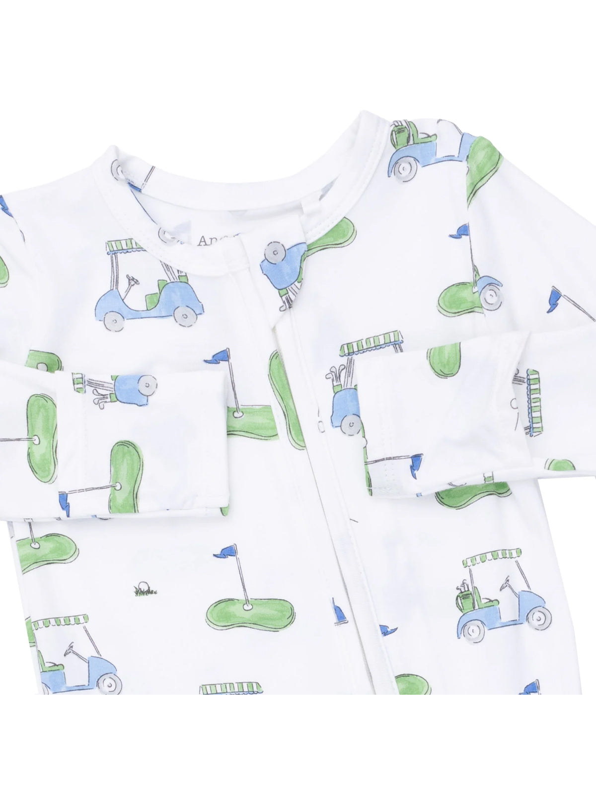 2-Way Zip Footie, Golf Carts Blue