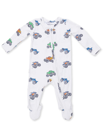 2-Way Zip Footie, Monster Trucks