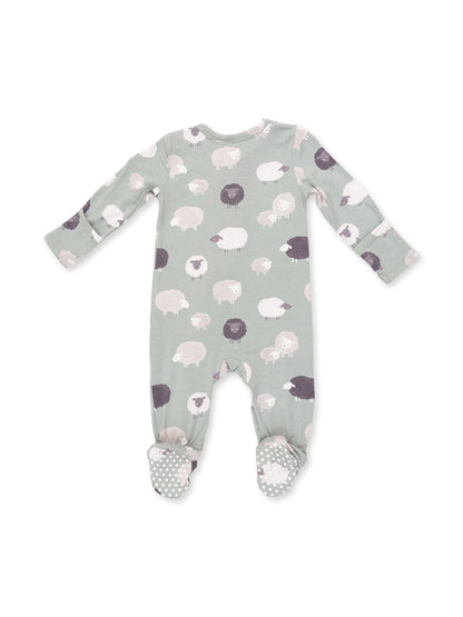 2-Way Zip Footie, Black Sheep