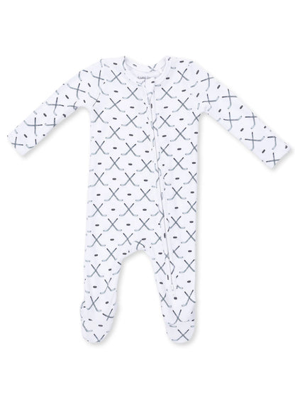 Ribbed 2-Way Zip Footie, Simple Hockey