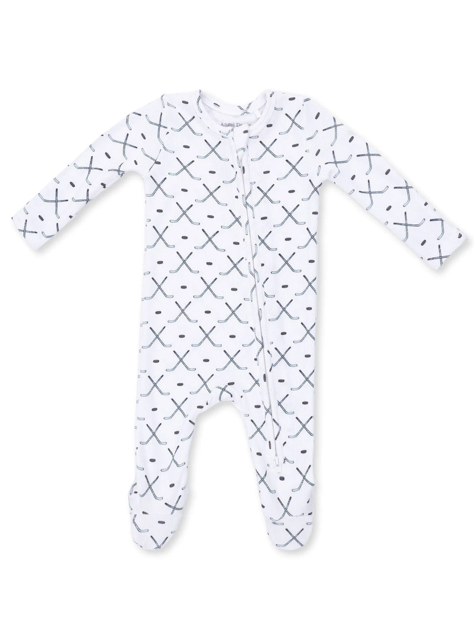 Ribbed 2-Way Zip Footie, Simple Hockey
