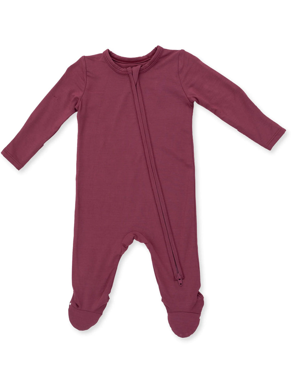 2-Way Zip Footie, Oxblood Red