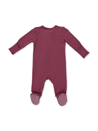 2-Way Zip Footie, Oxblood Red