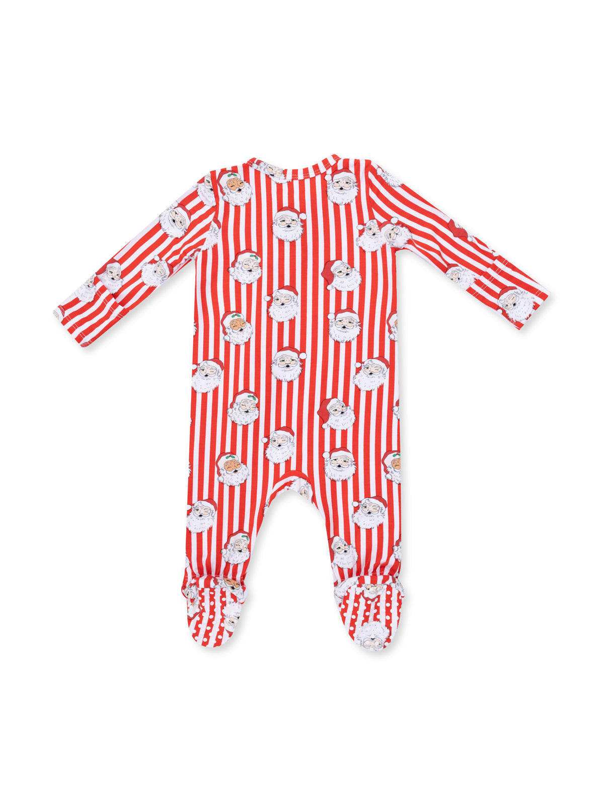 2-Way Zip Footie, Vintage Santa Stripe