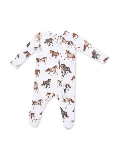2-Way Zip Footie, Wild Horses