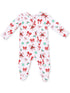 2-Way Zip Ruffle Footie, Bows & Candy Canes