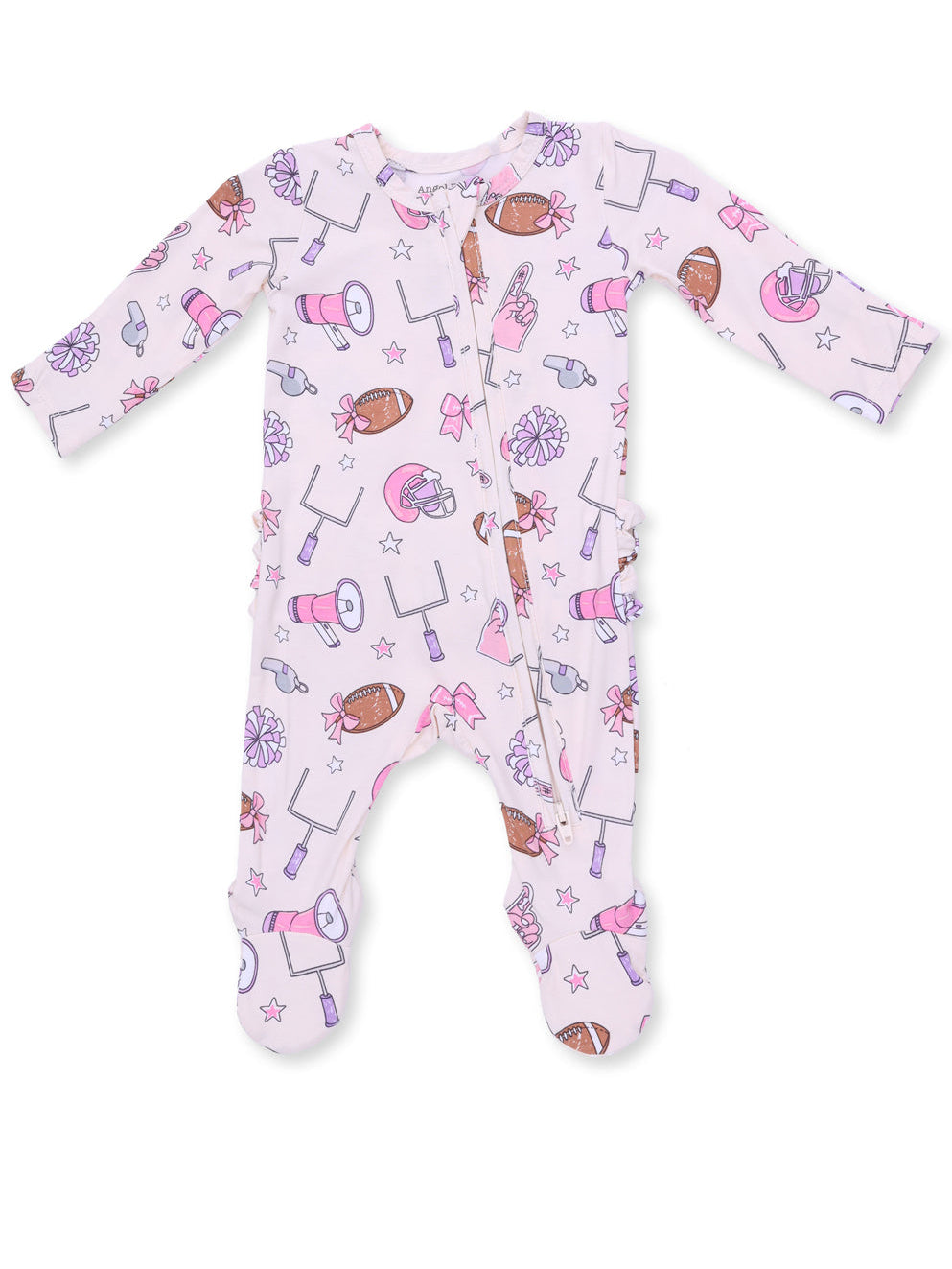 2-Way Zip Ruffle Footie, Football Cheer
