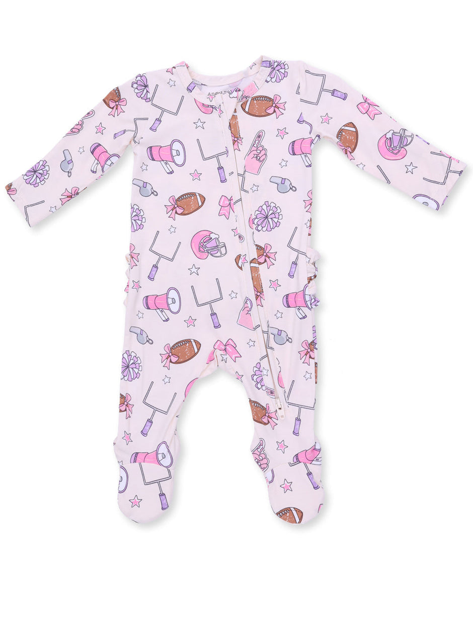 2-Way Zip Ruffle Footie, Football Cheer