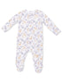 2-Way Zip Ruffle Footie, Floral Deer