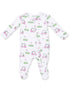 2-Way Zip Ruffle Footie, Golf Carts Pink