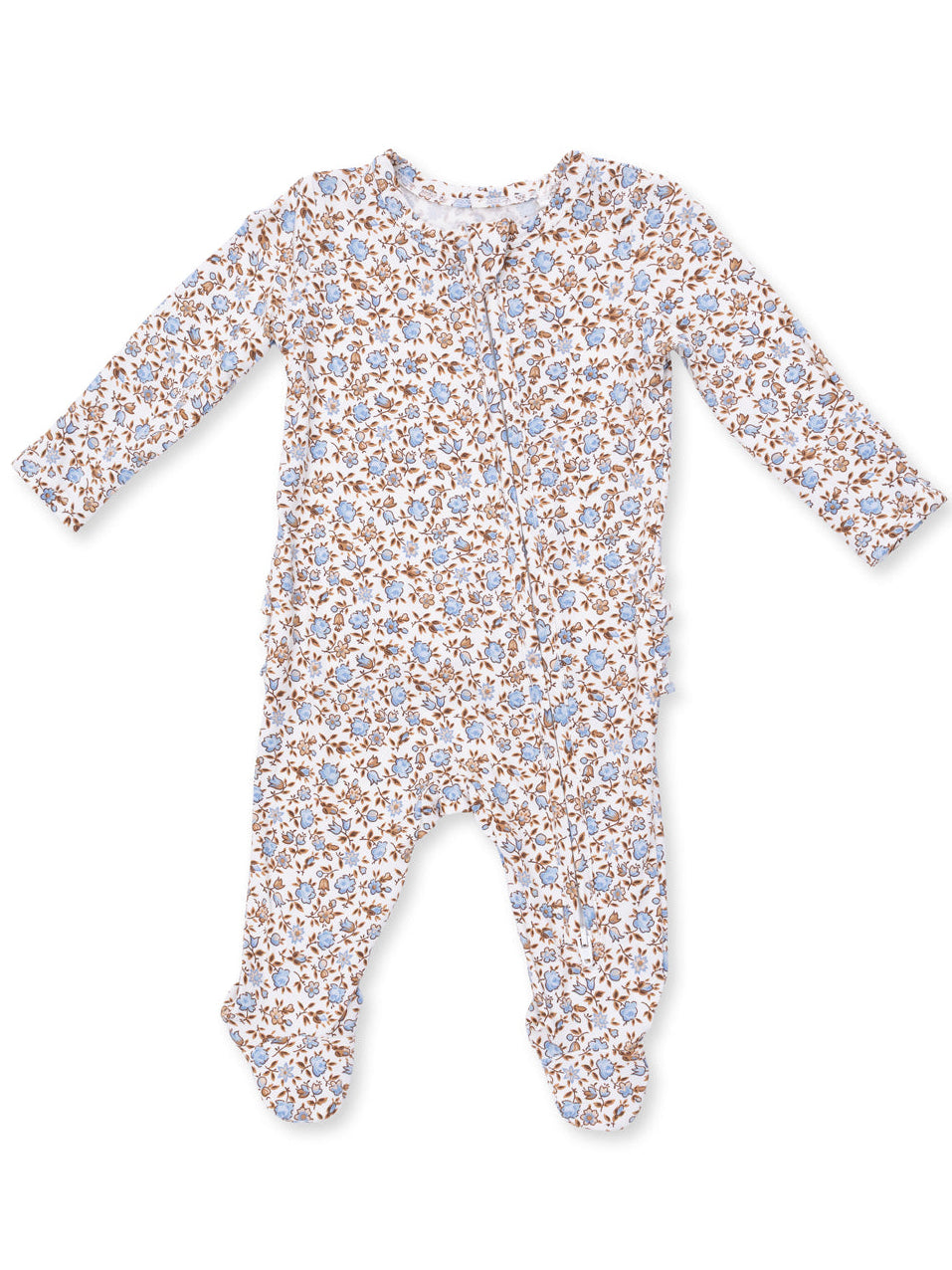 2-Way Zip Ruffle Footie, Hazel Floral