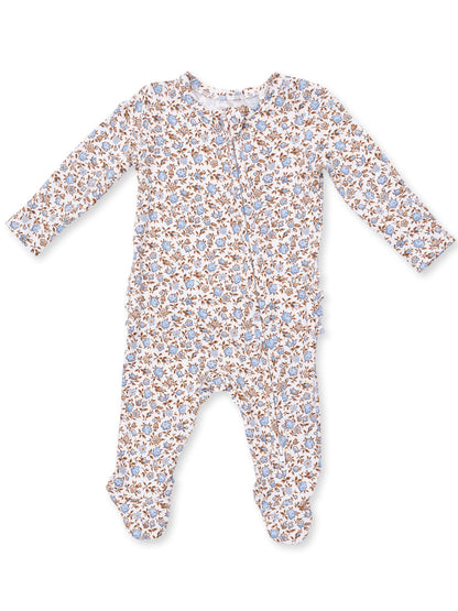 2-Way Zip Ruffle Footie, Hazel Floral