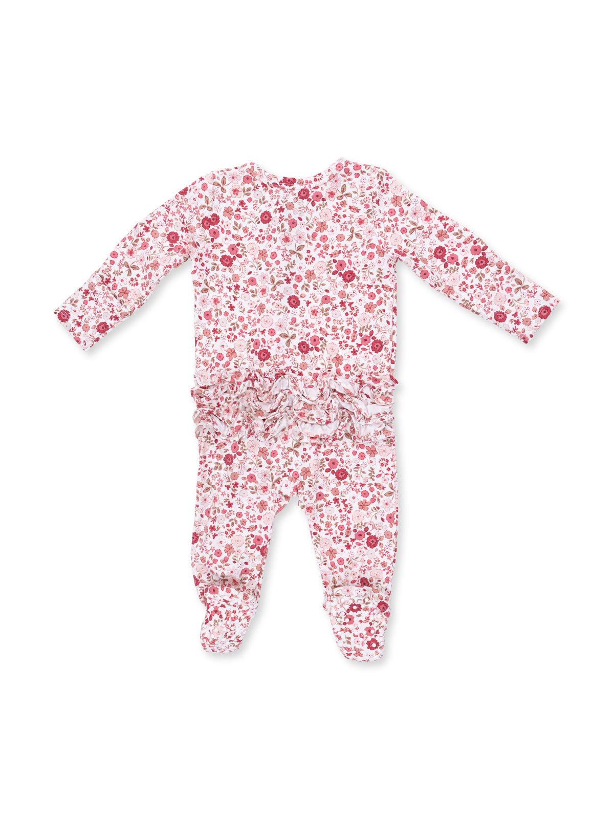 2-Way Zip Ruffle Footie, Serene Floral