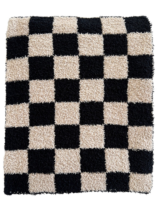 Phufy® Bliss Checkerboard Blanket, Black/Cocoa