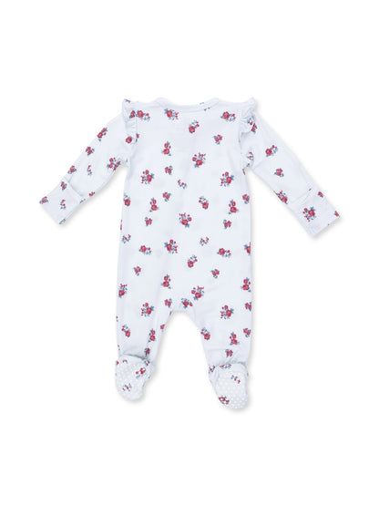 Ruffle Sleeve 2-Way Zip Footie, Alyssa Floral