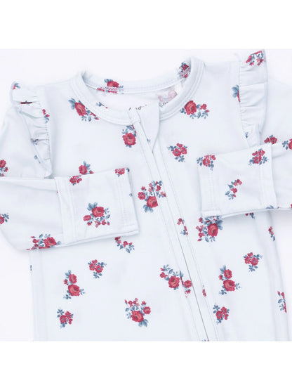 Ruffle Sleeve 2-Way Zip Footie, Alyssa Floral