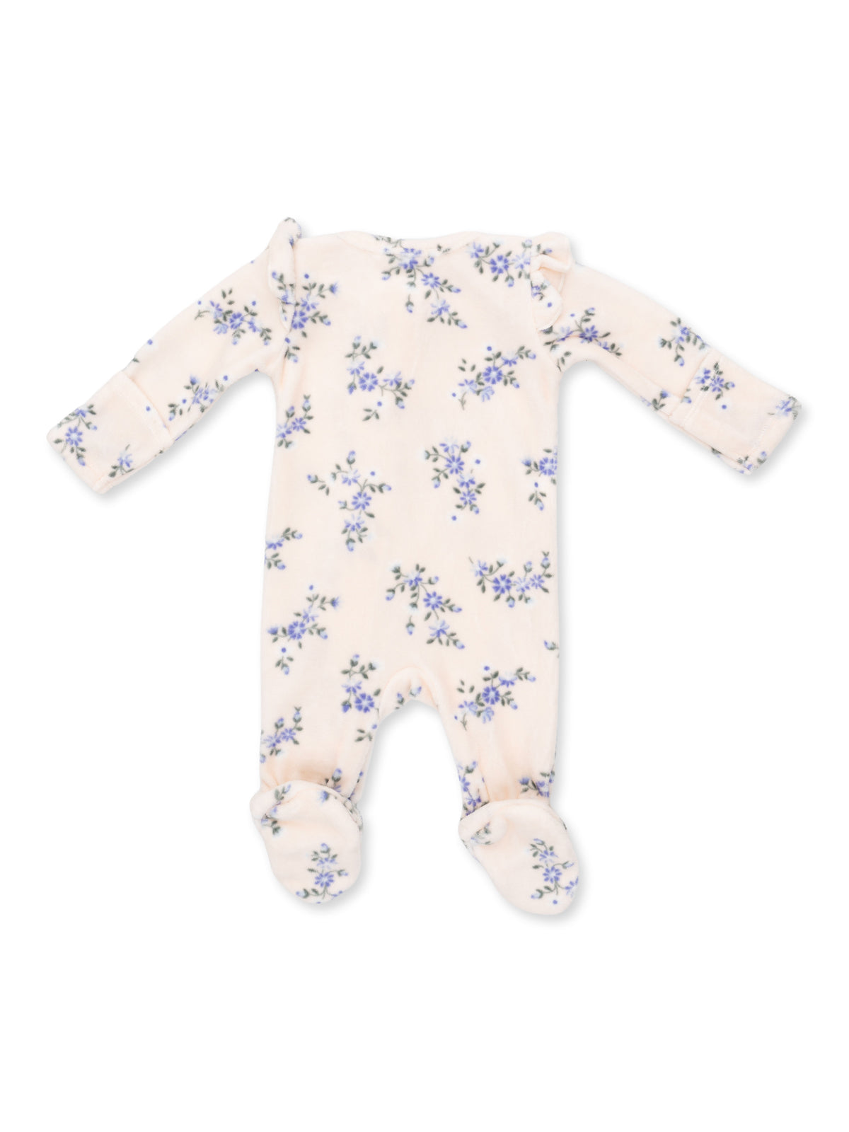 Velour Ruffle Sleeve 2-Way Zip Footie, Sweet Hanna Floral