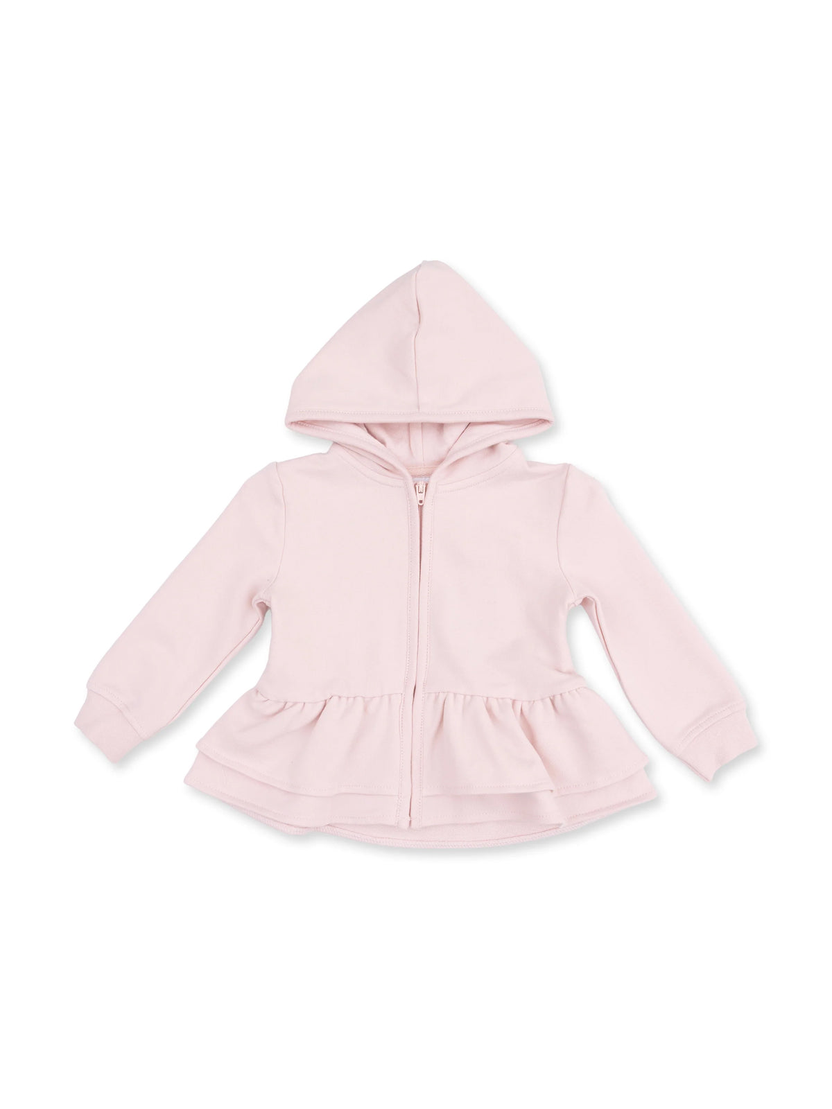 Zip Peplum Hoodie, Veiled Pink Bows