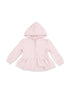 Zip Peplum Hoodie, Veiled Pink Bows