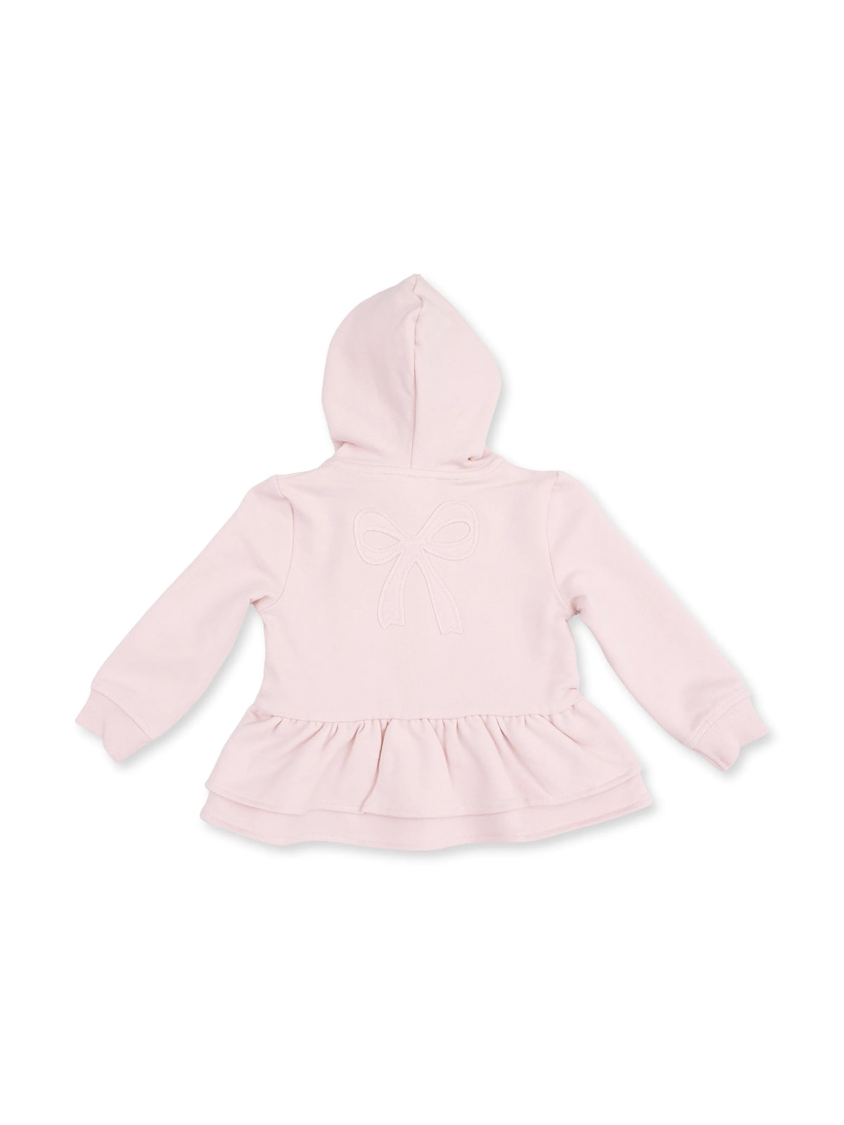 Zip Peplum Hoodie, Veiled Pink Bows