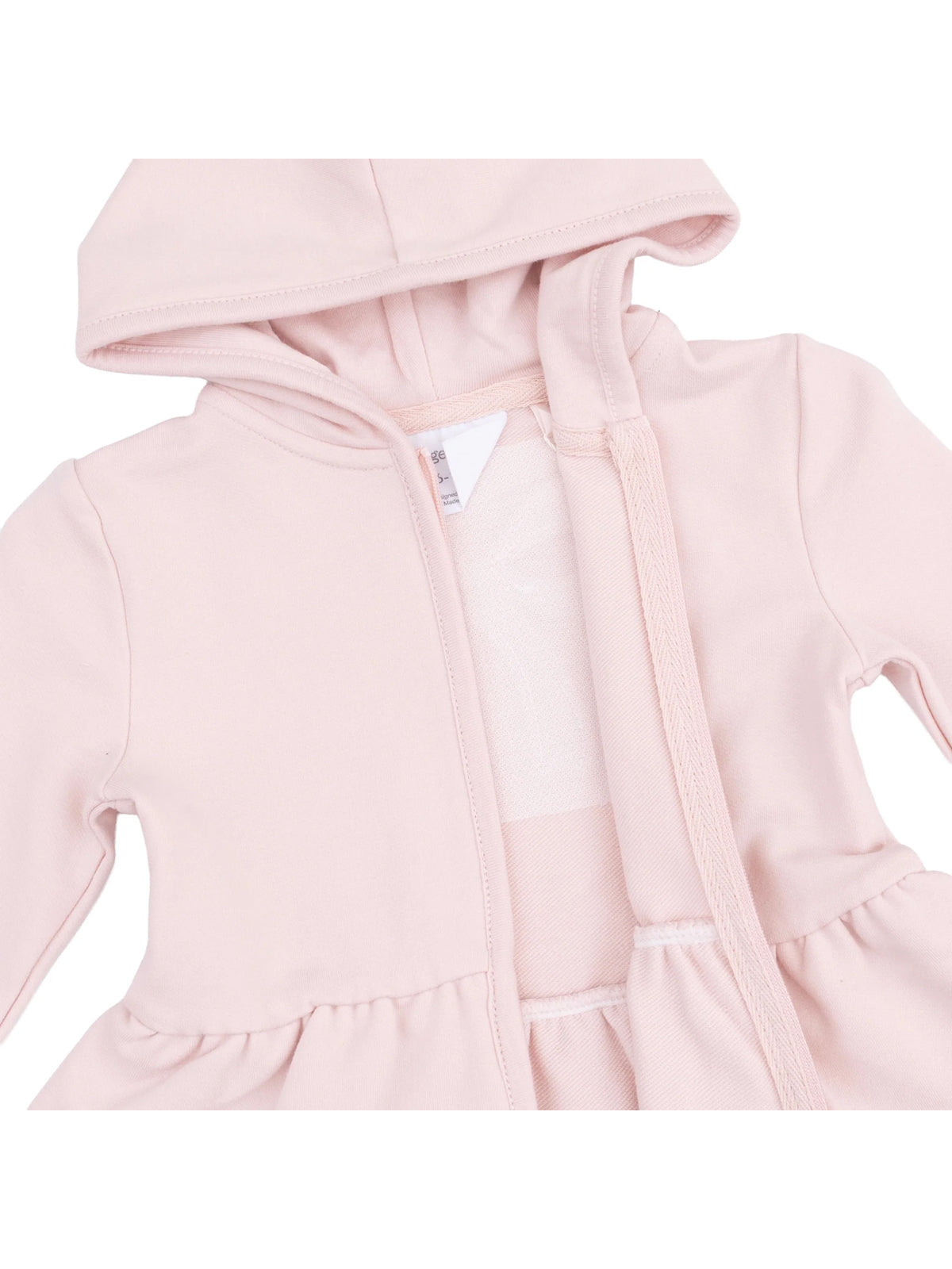 Zip Peplum Hoodie, Veiled Pink Bows