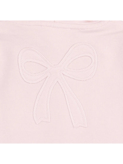 Zip Peplum Hoodie, Veiled Pink Bows