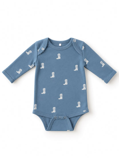 Cowboy Boots / Organic Cotton Long Sleeve Bodysuit