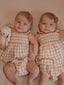 Tan Gingham / Organic Smocked Set