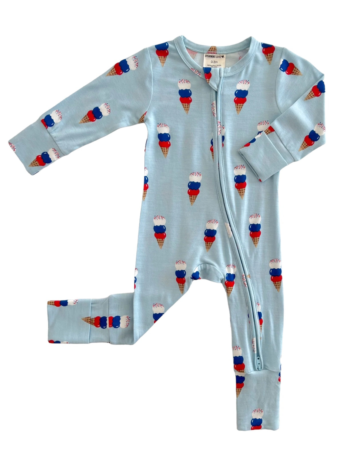 2 Way Convertible Zip Romper Blue Ice Cream SpearmintLOVE