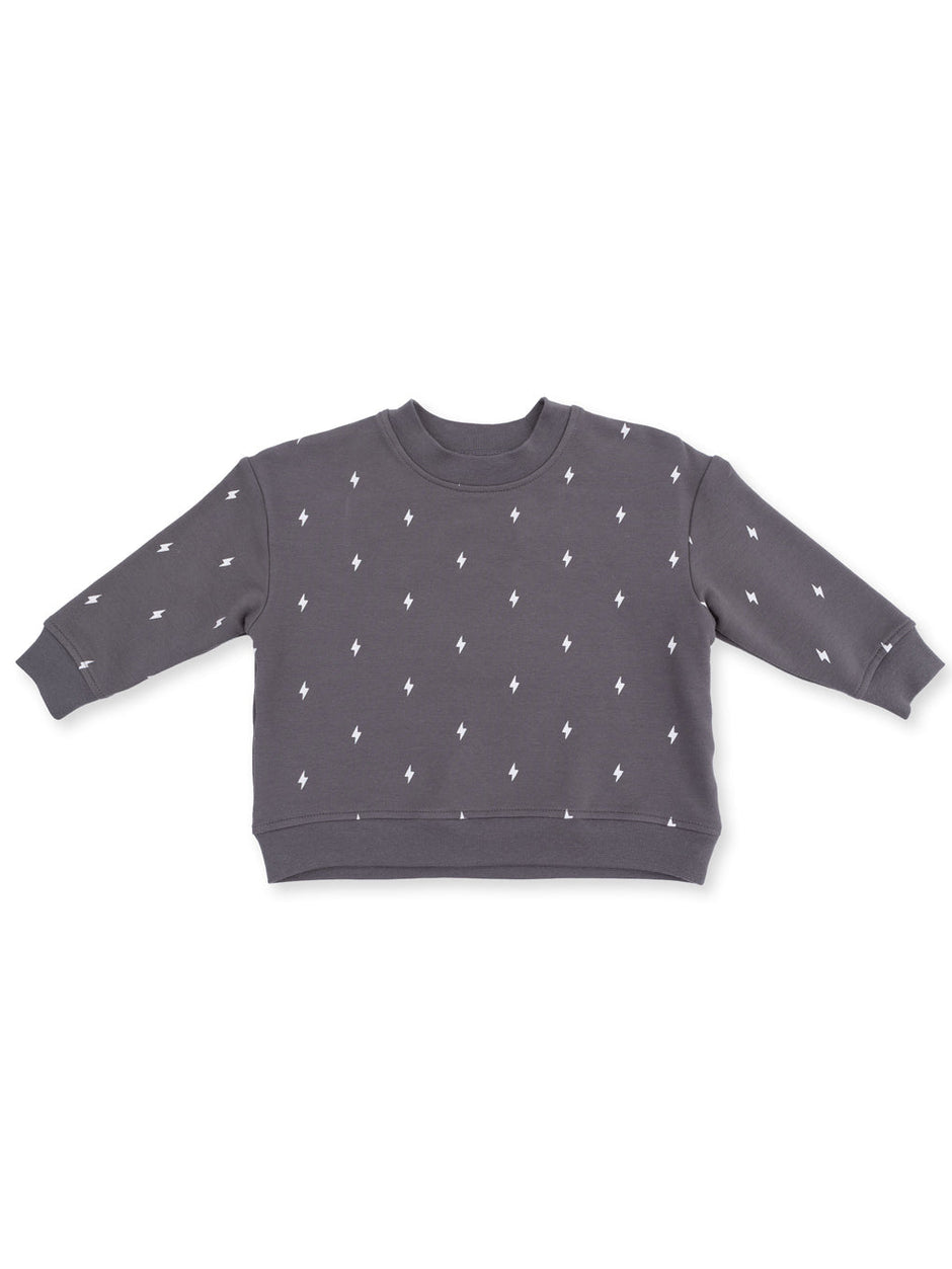 Drop Sleeve Sweatshirt, Lightning Bolt
