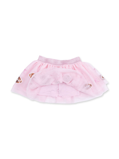 Tutu Skirt with Bike Shorts, Football Pink