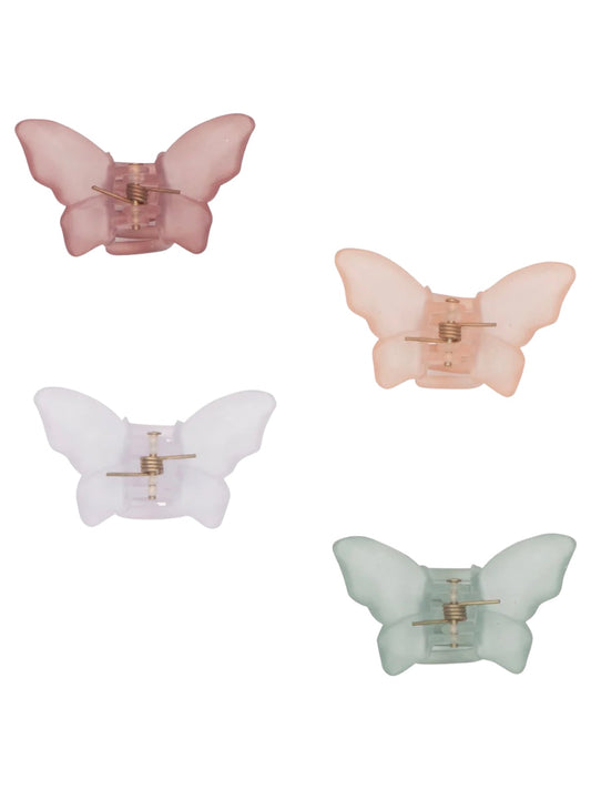 Frosted Butterfly Bulldog Hair Clips