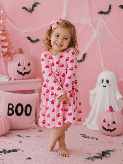Organic Waffle Simple Dress, Miss Candy Corn