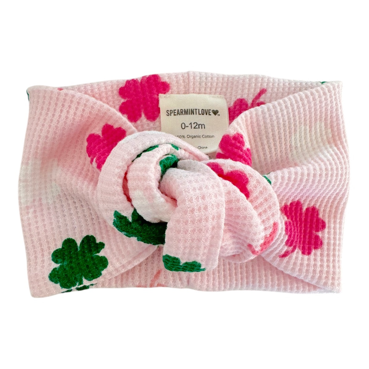 Organic Waffle Turban Headband, Pink Clover – Spearmintlove